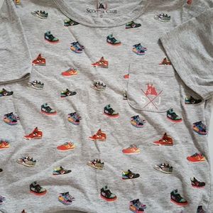 Boys Scooter Club Running Shoe print grey tshirt